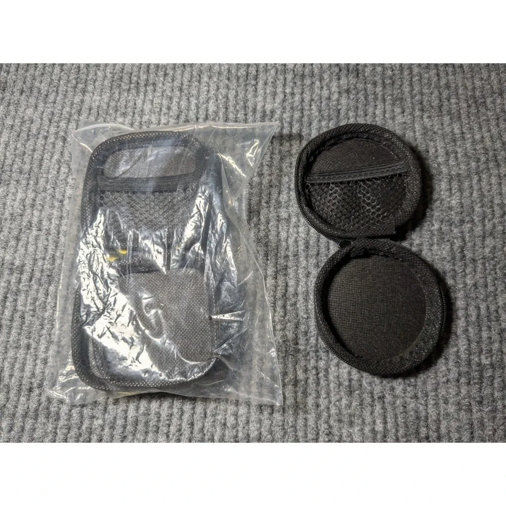 Ear Bud Zippered Cases Black And Yellow 3‎ Cases